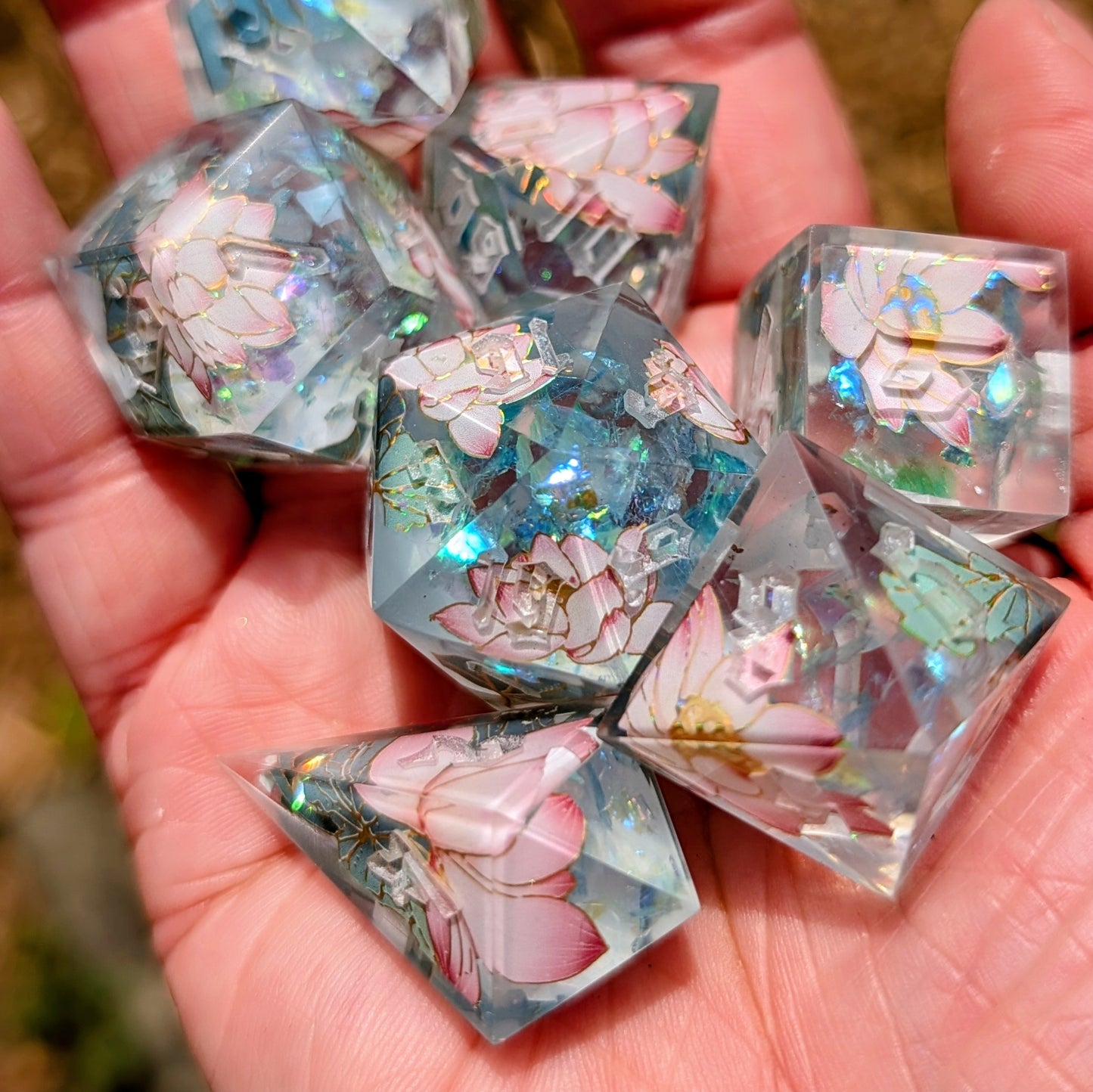 Lotus Reflection Dice Set with Alt Shapes