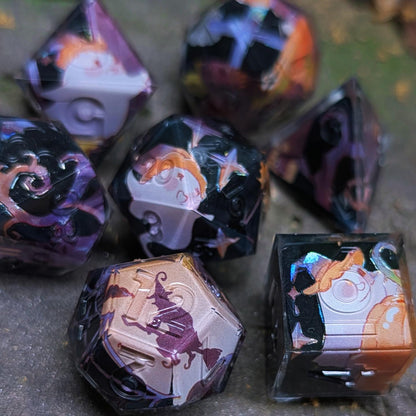 Cute Halloween Ghost Clear Tape 7pc Dice Set