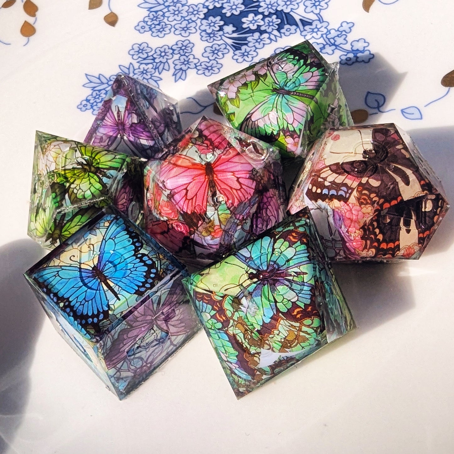 Stained Glass Butterfly Washi Tape Dice Set