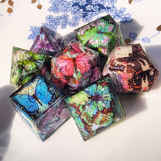 Stained Glass Butterfly Washi Tape Dice Set
