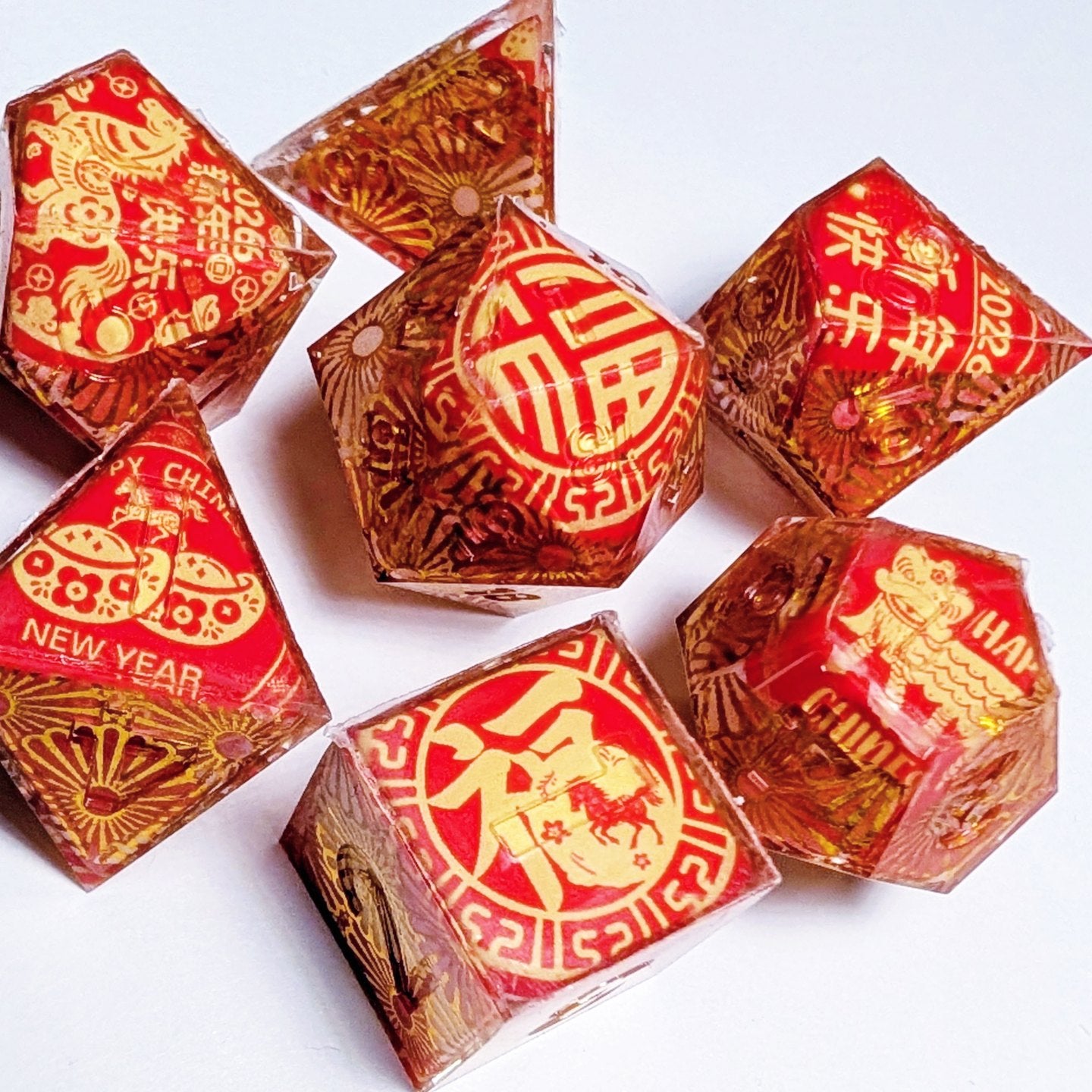 Red Papercut Horse Washi Tape Dice Set