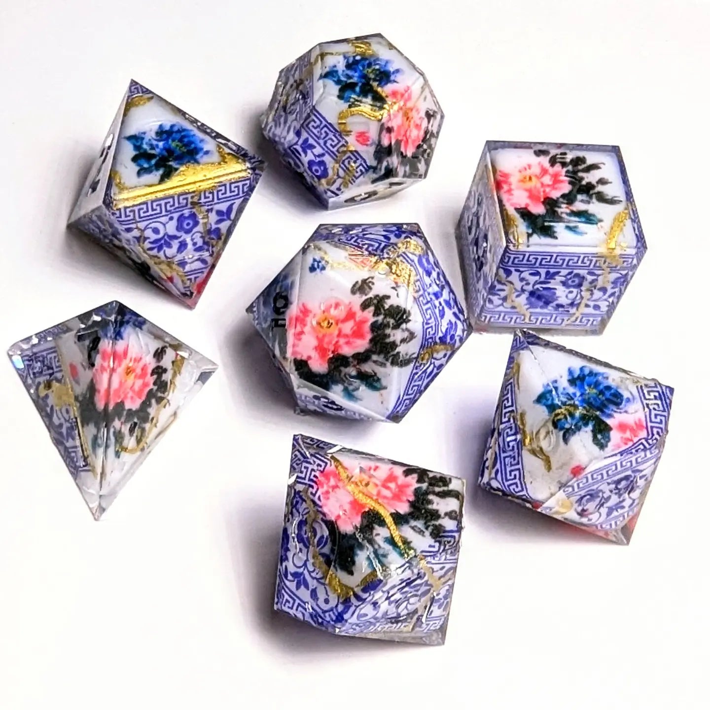 Kintsugi Flower Porcelain Washi Tape Dice Set