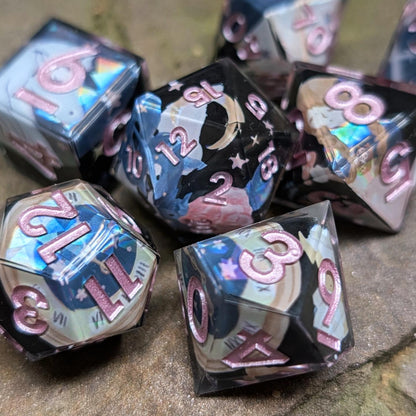 Whimsy Magic Unicorn and Moon Dice Set