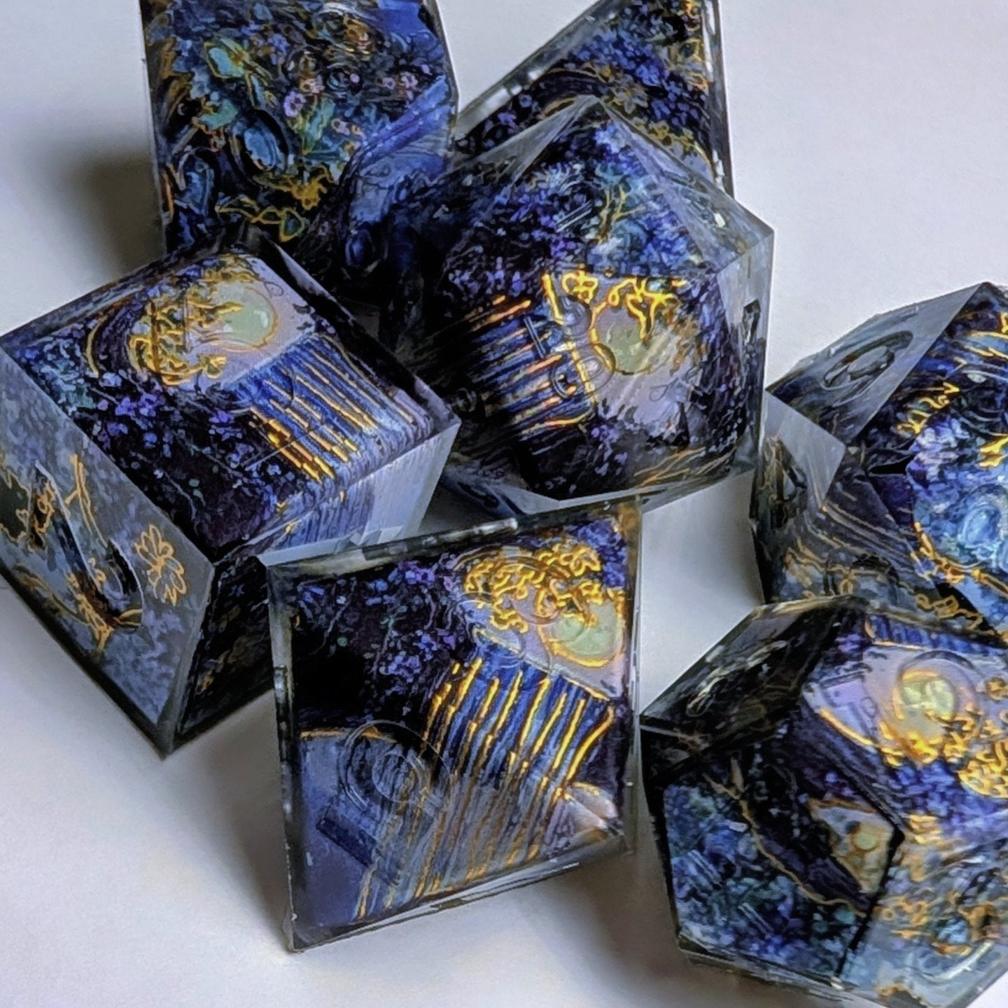 Full Moon Waterfall Glitter Washi Tape Dice Set