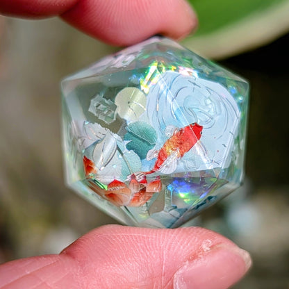 Koi Lotus Shimmer Alt Shaped 7pc Dice Set