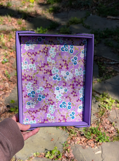 Large Purple Sakura Velvet Dice Tray