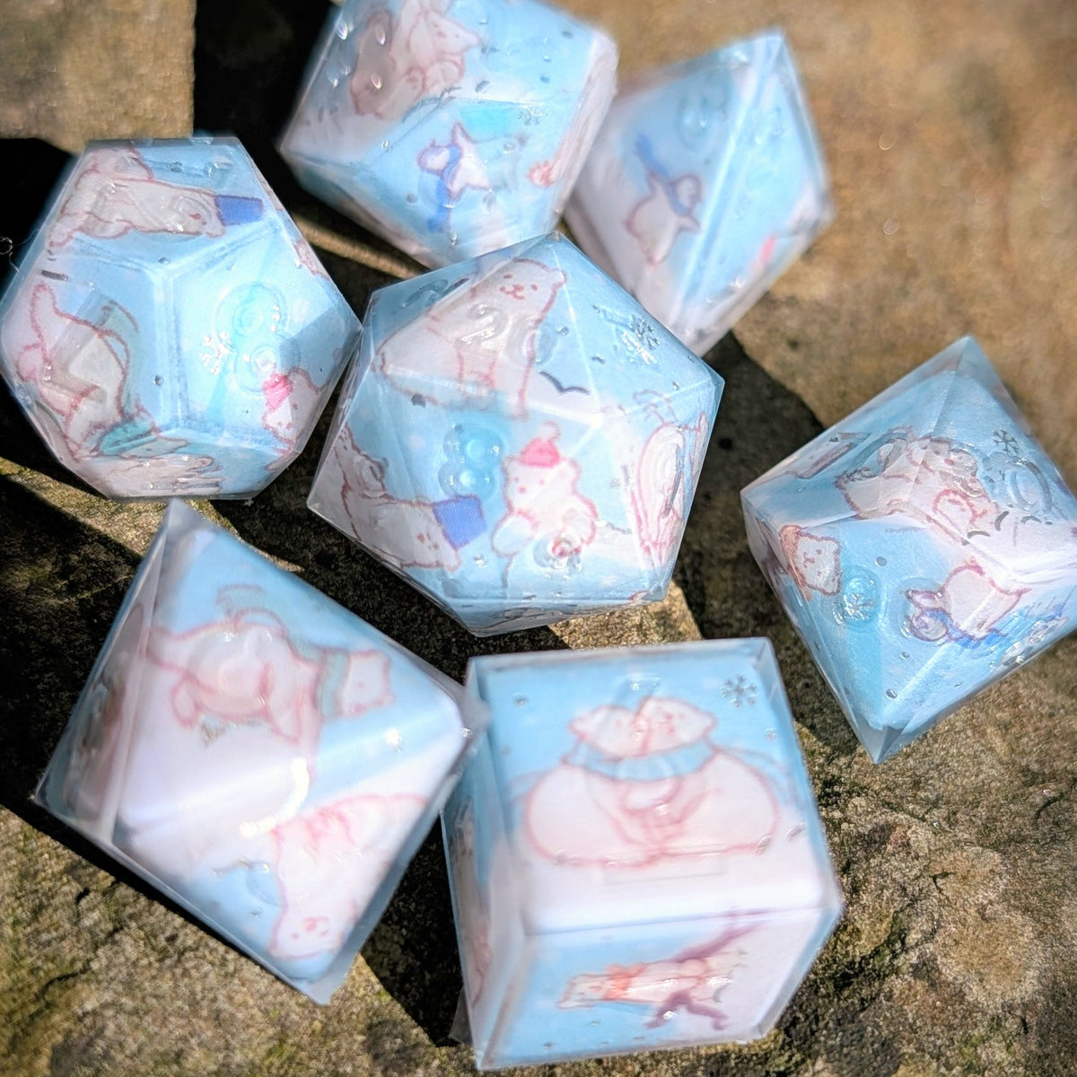 Polar Bear Holiday 7pc Dice Set