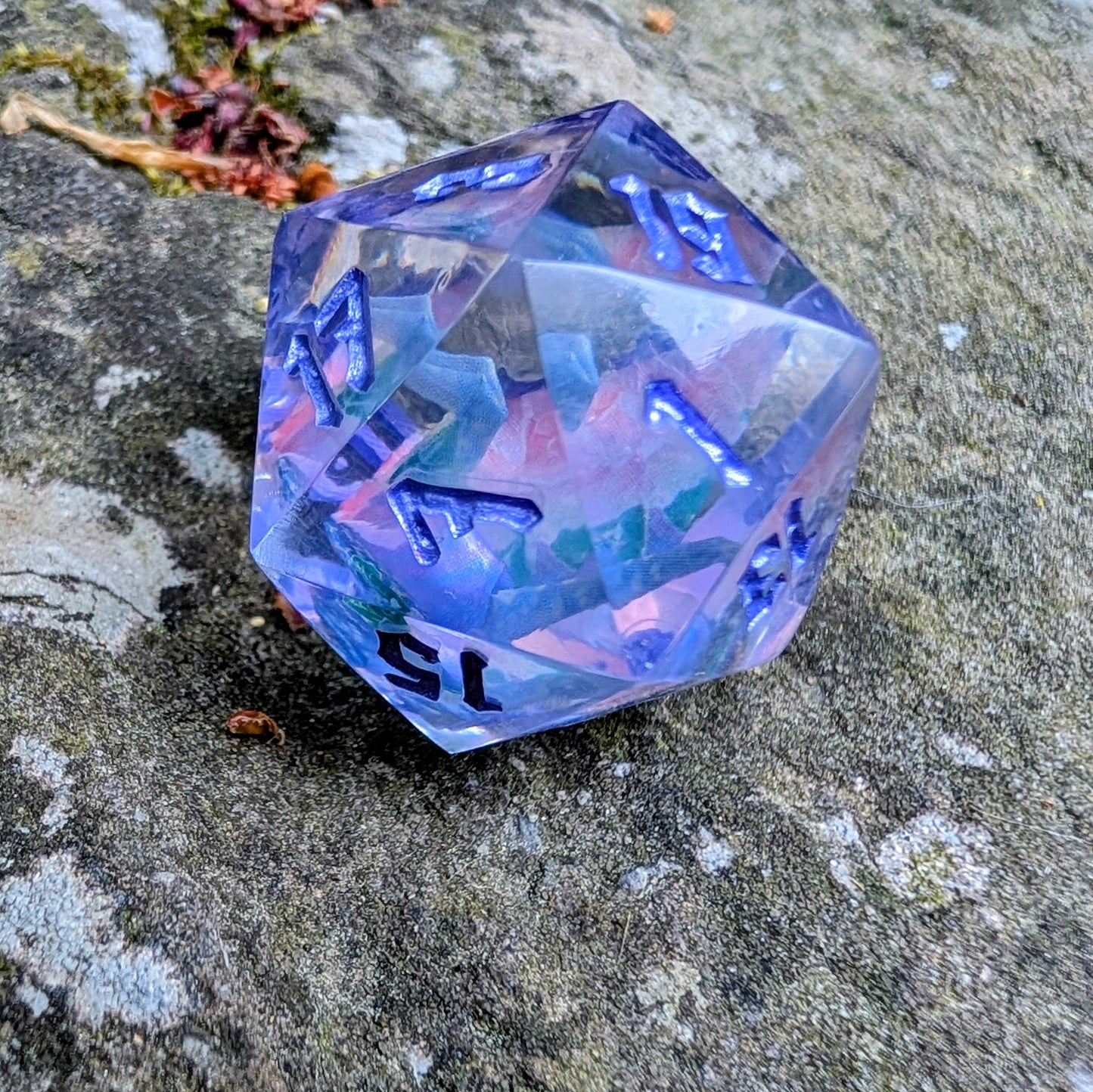 Two origami crane D20s 25mm