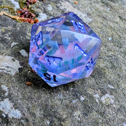 Two origami crane D20s 25mm