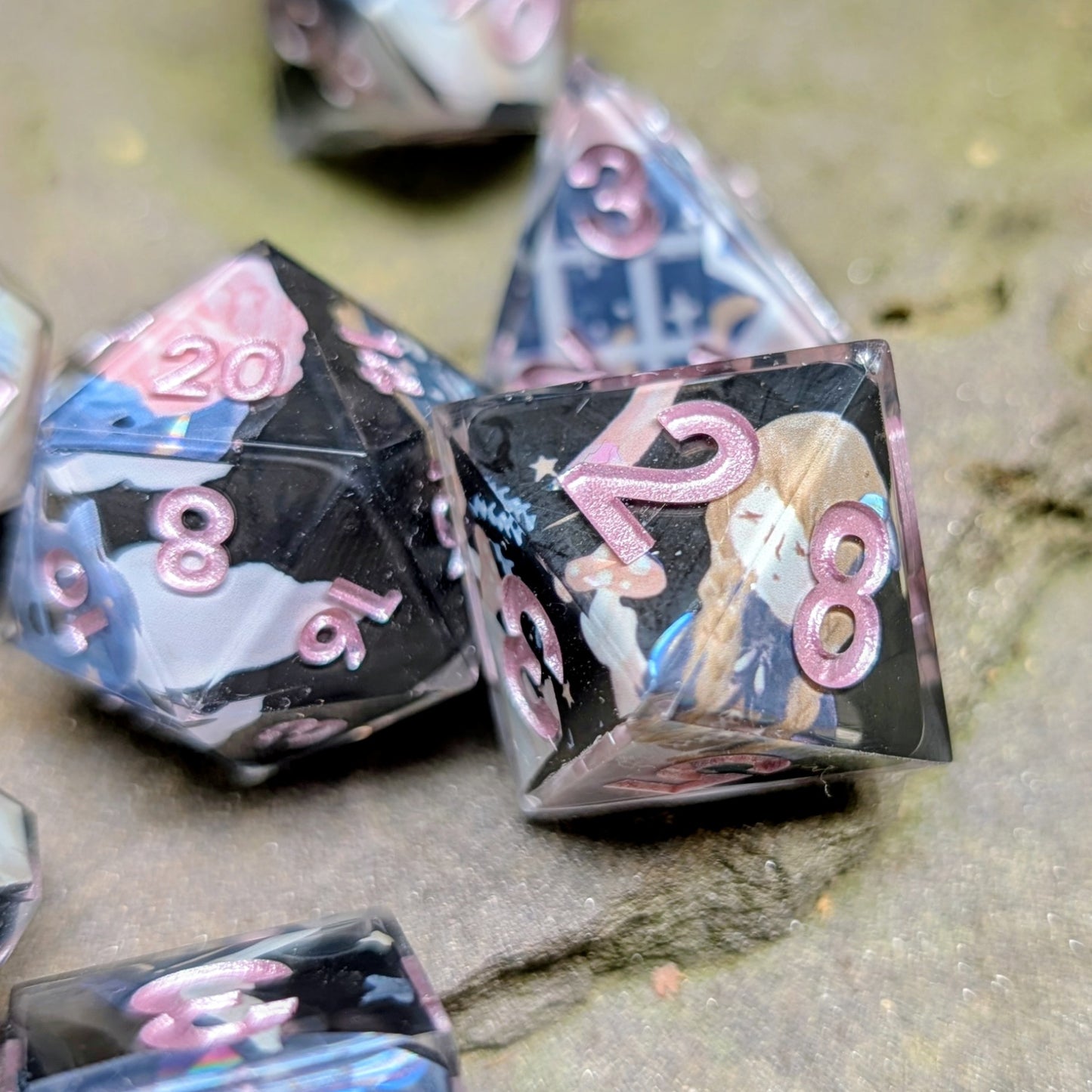 Whimsy Magic Unicorn and Moon Dice Set