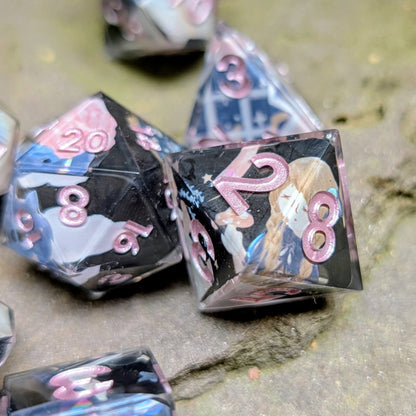 Whimsy Magic Unicorn and Moon Dice Set