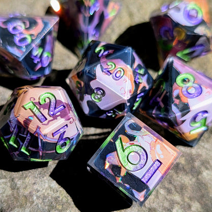 Cute Halloween Ghost Clear Tape 7pc Dice Set