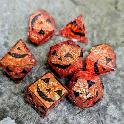 Jack-o'-lantern 7pc Dice Set