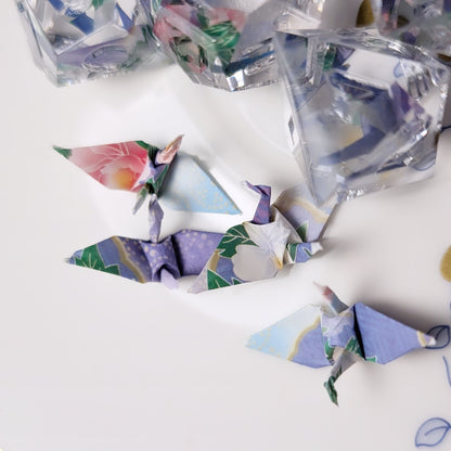Origami Crane Purple Oasis Dice Set