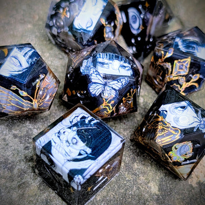 Gothic Manga Eyes 7pc Dice set