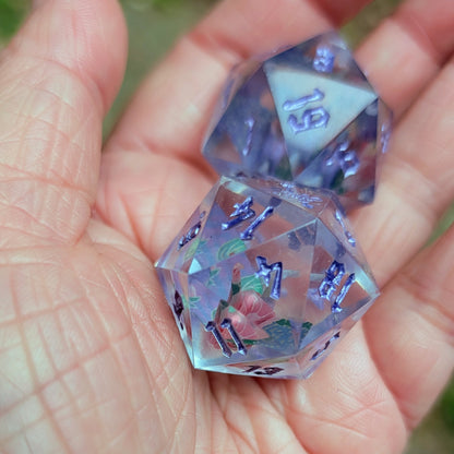 Two origami crane D20s 25mm