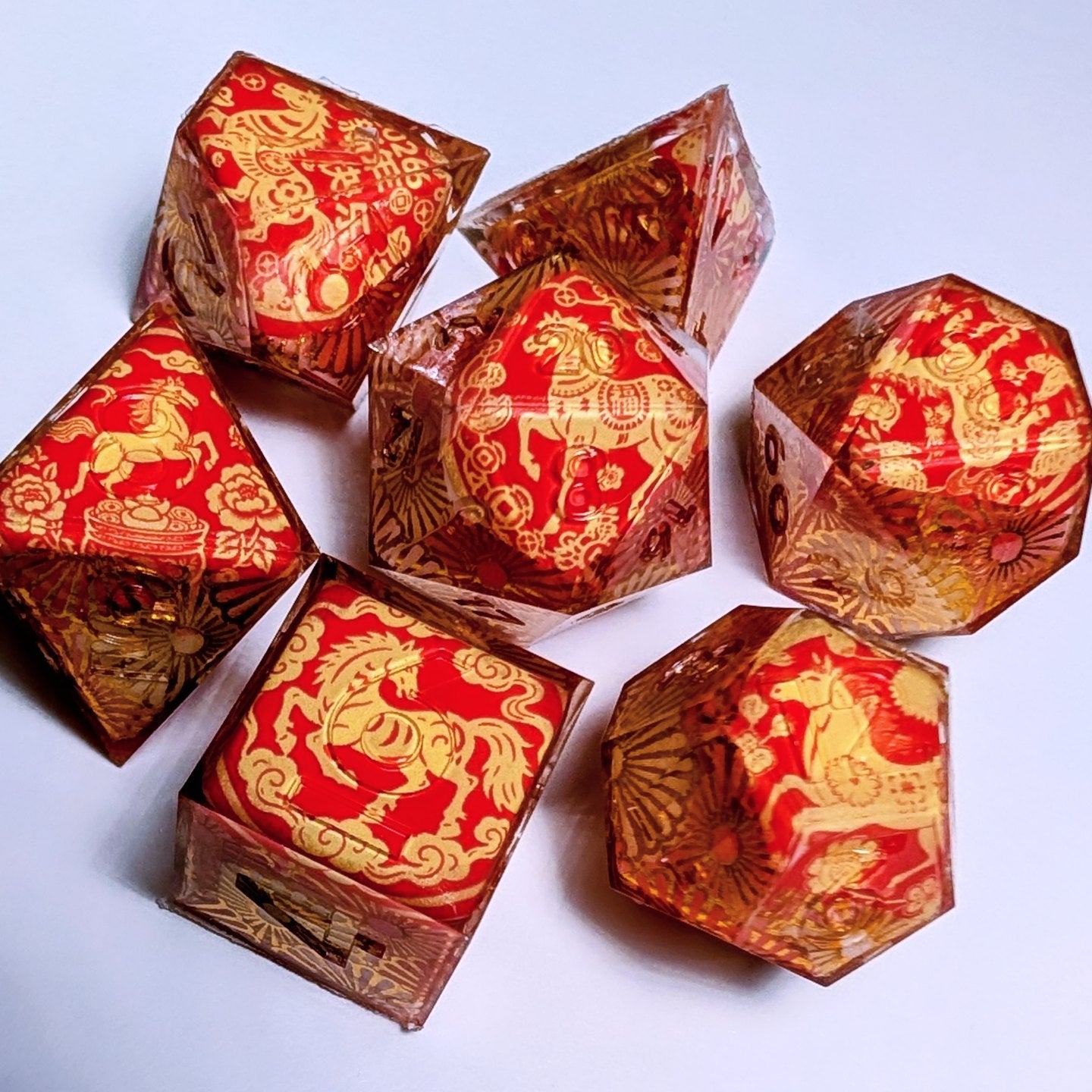 Red Papercut Horse Washi Tape Dice Set