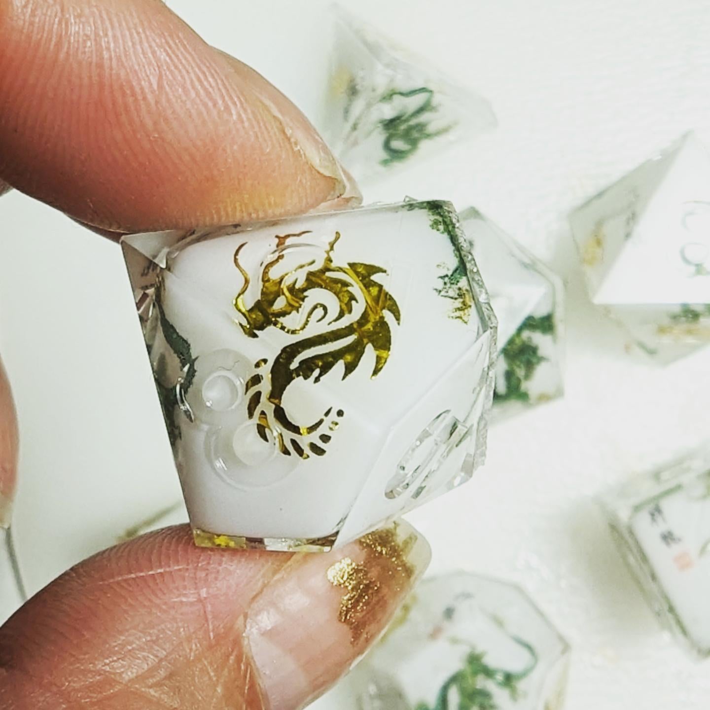 Chinesse Dragon Painting Dice Set