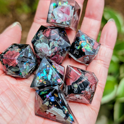Rose for My Love Alt 7pc Dice Set
