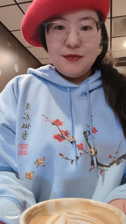 Plum Blossom Birds Brave Spirit Hoodie Sweatshirt