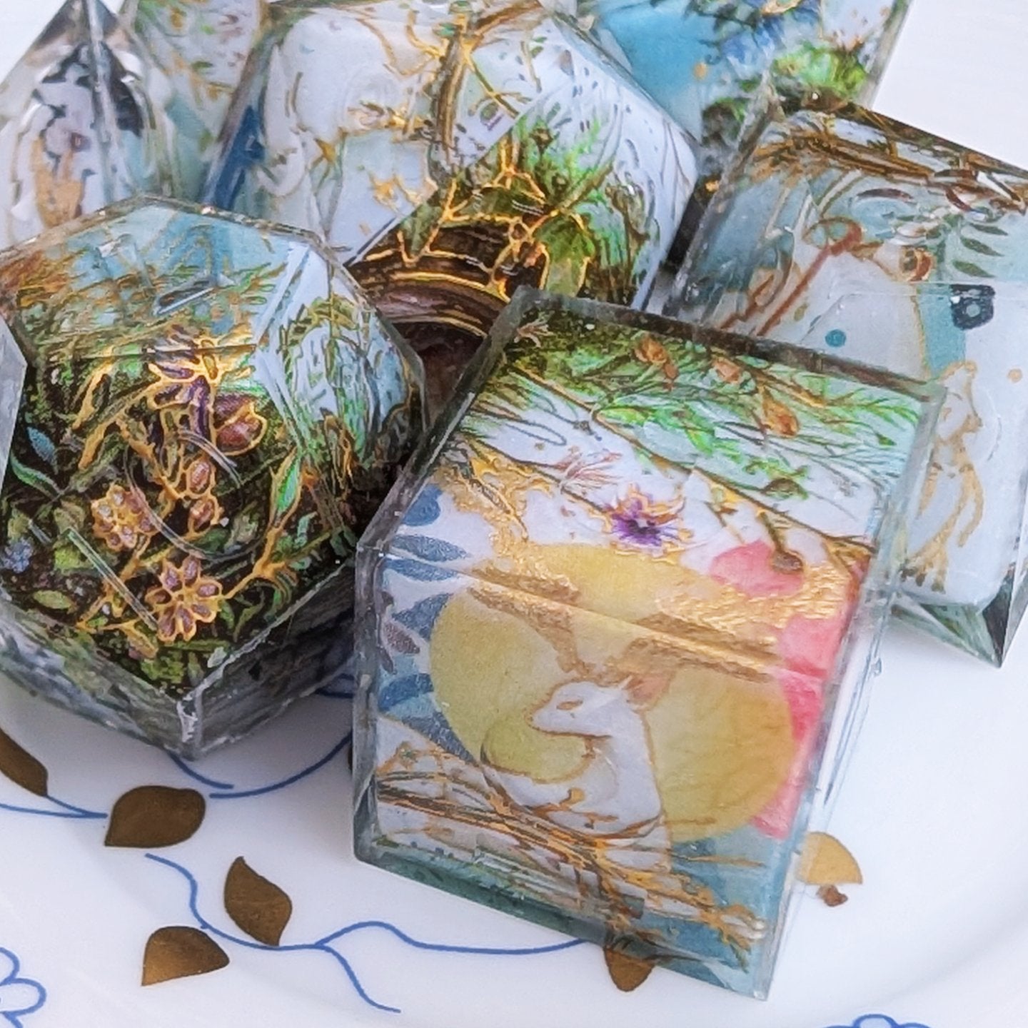 Moonlight Deer Elevated Foil Washi Tape Dice Set