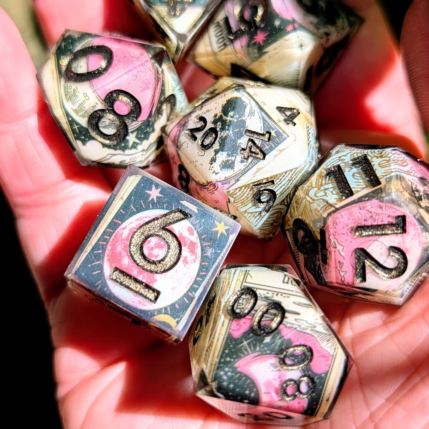 Moon Phase and Tide Washi Tape 7pc Dice Set