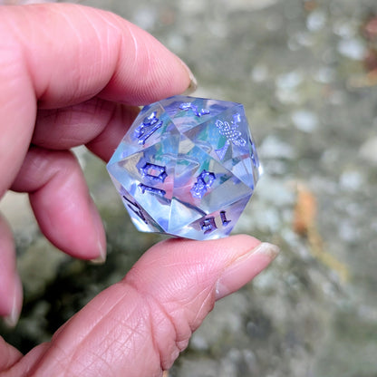 Two origami crane D20s 25mm