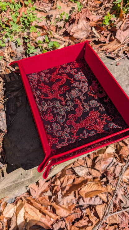 Velvet Black and Red Dragon Dice Tray