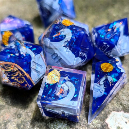 Swan Lake in Space Alt Shaped 7pc Dice Set