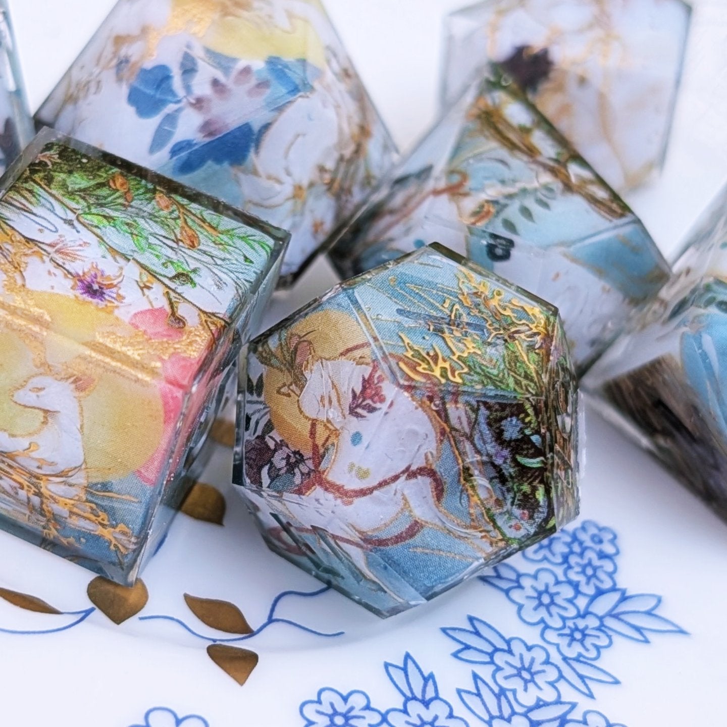 Moonlight Deer Elevated Foil Washi Tape Dice Set