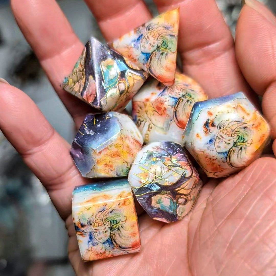 Rainbow Oni Yokai Washi Tape Dice Set