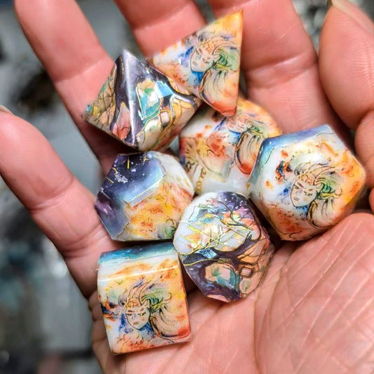 Rainbow Oni Yokai Washi Tape Dice Set