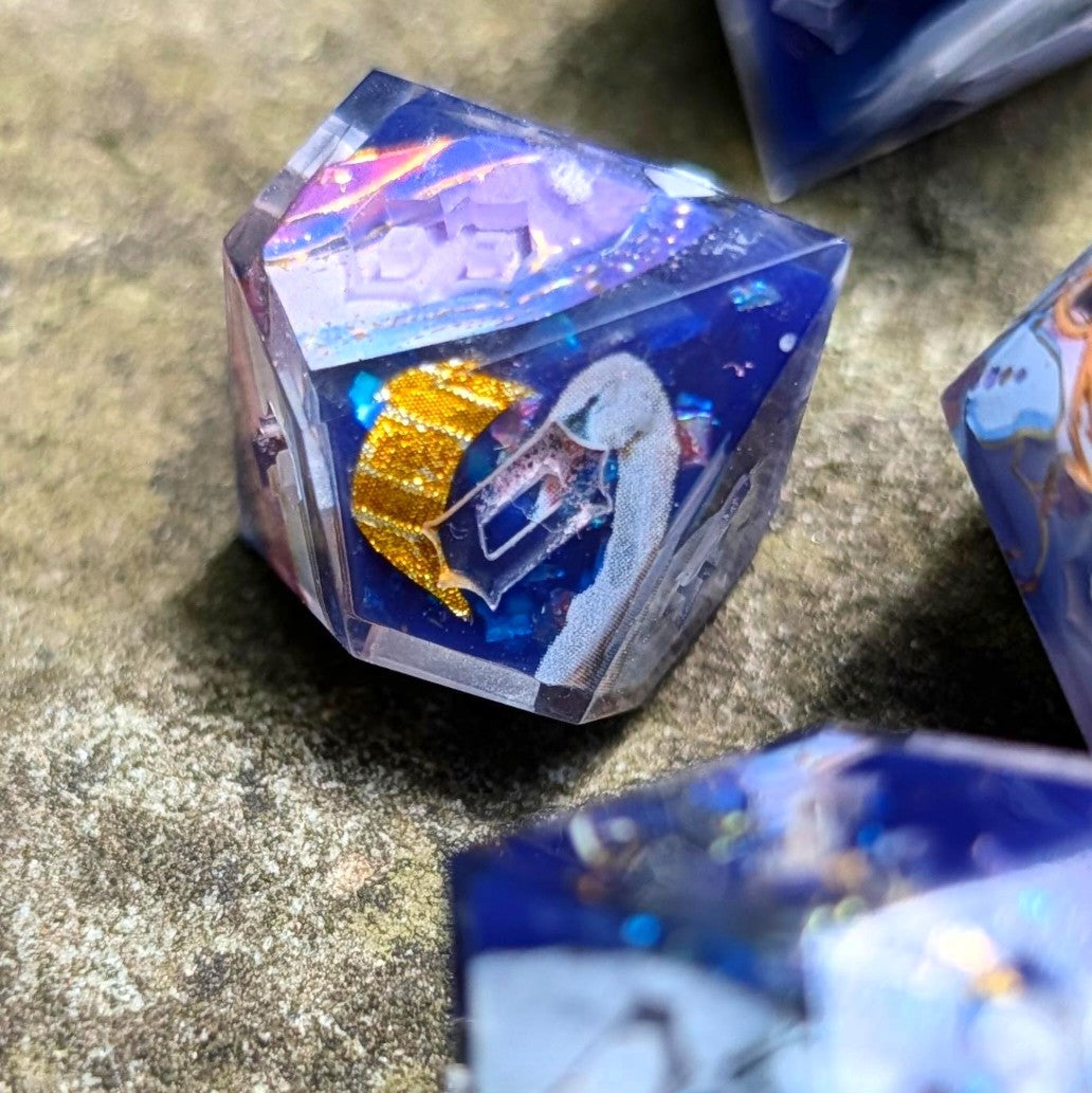 Swan Lake in Space Alt Shaped 7pc Dice Set