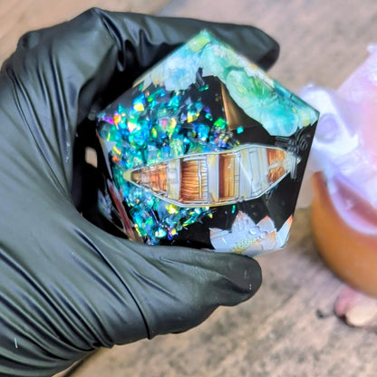 Dark Koi Pond Magic 55mm Kanji Chonk D20
