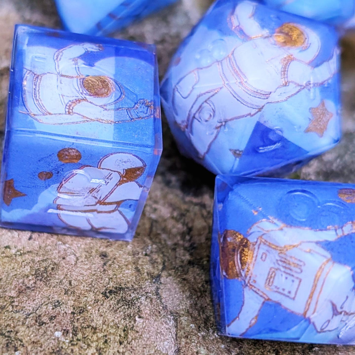 Space Astronaut Moon Landing Tape Dice Set