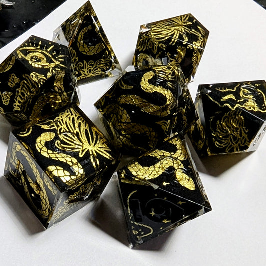 Snake Chrysanthemum Artist Collab Washi Tape Dice Set