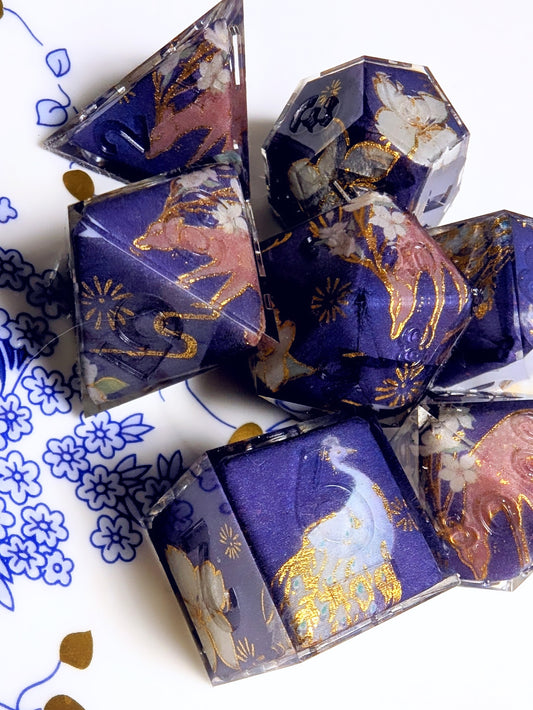 Deer Peacock Goddess Washi Tape Dice Set