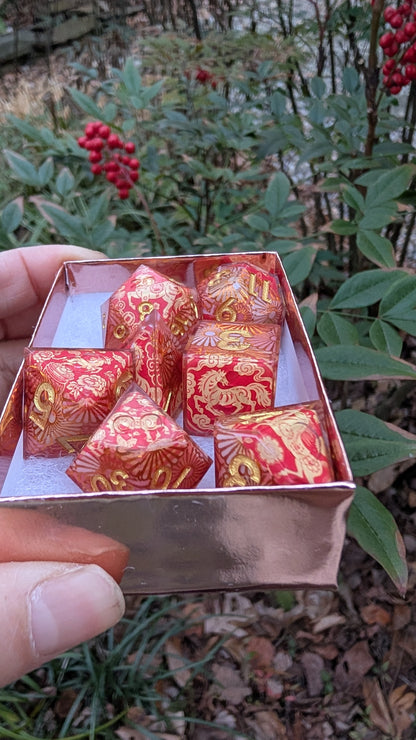 Red Papercut Horse Washi Tape Dice Set