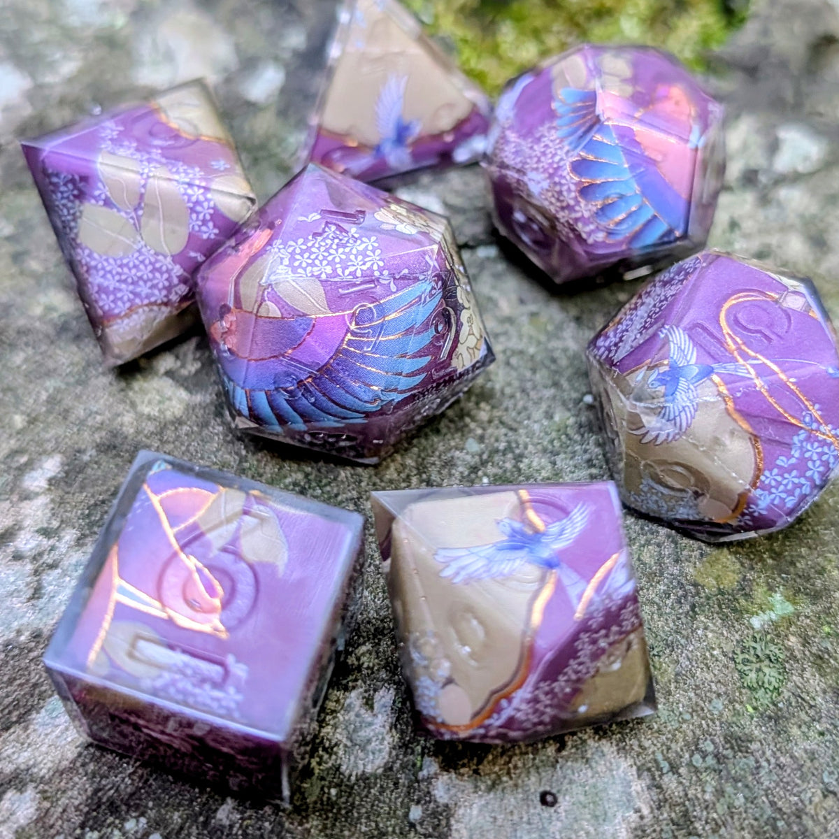 Murasaki Mirror 7pc Dice Set