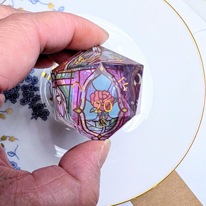 Minor Flawed 35mm Chonk Stained Glass Flowers (missing 1)