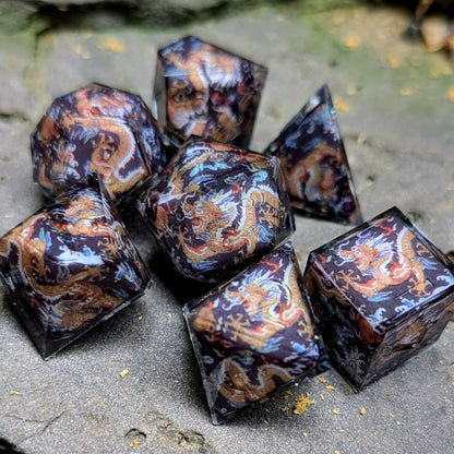 Black Dragon Washi Tape 7pc Dice Set