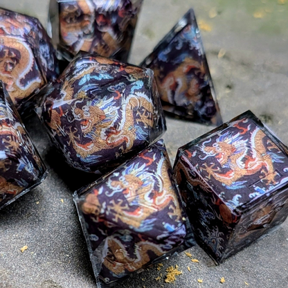 Black Dragon Washi Tape 7pc Dice Set