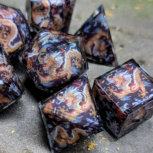Black Dragon Washi Tape 7pc Dice Set