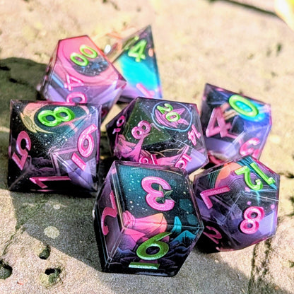 Cosmic Rainbow Moon Washi Tape Dice Set