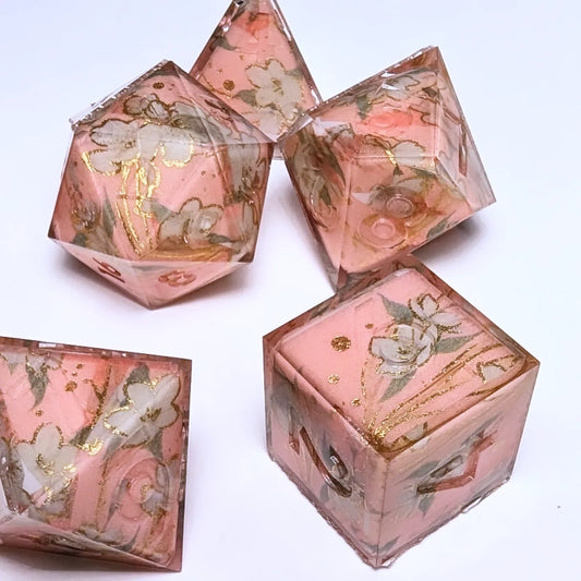Peach Sakura Foil Washi Tape Dice Set