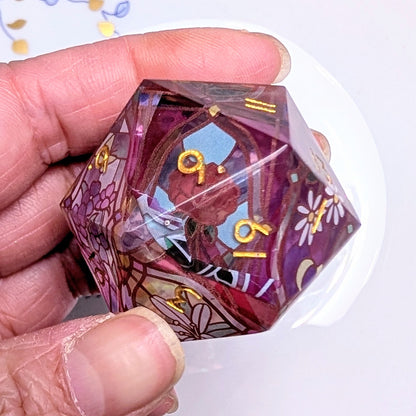 Minor Flawed 35mm Chonk Stained Glass Flowers