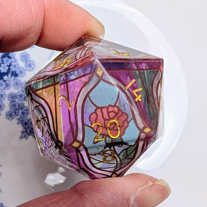 Minor Flawed 35mm Chonk Stained Glass Flowers