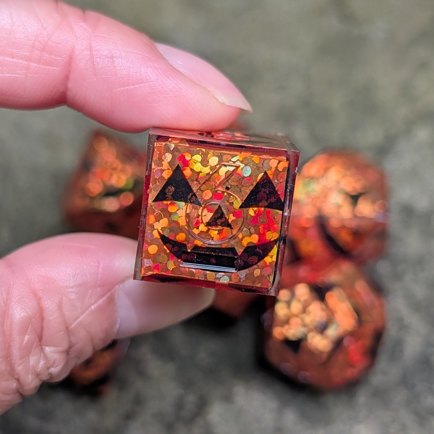 Jack-o'-lantern 7pc Dice Set