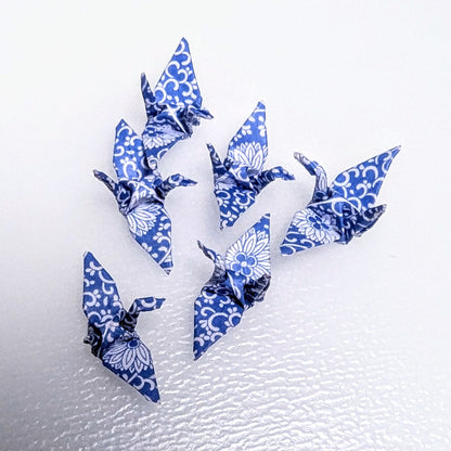 Origami Crane 6D6 in Qing Hua Baiyin Flower