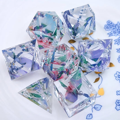 Origami Crane Purple Oasis Dice Set